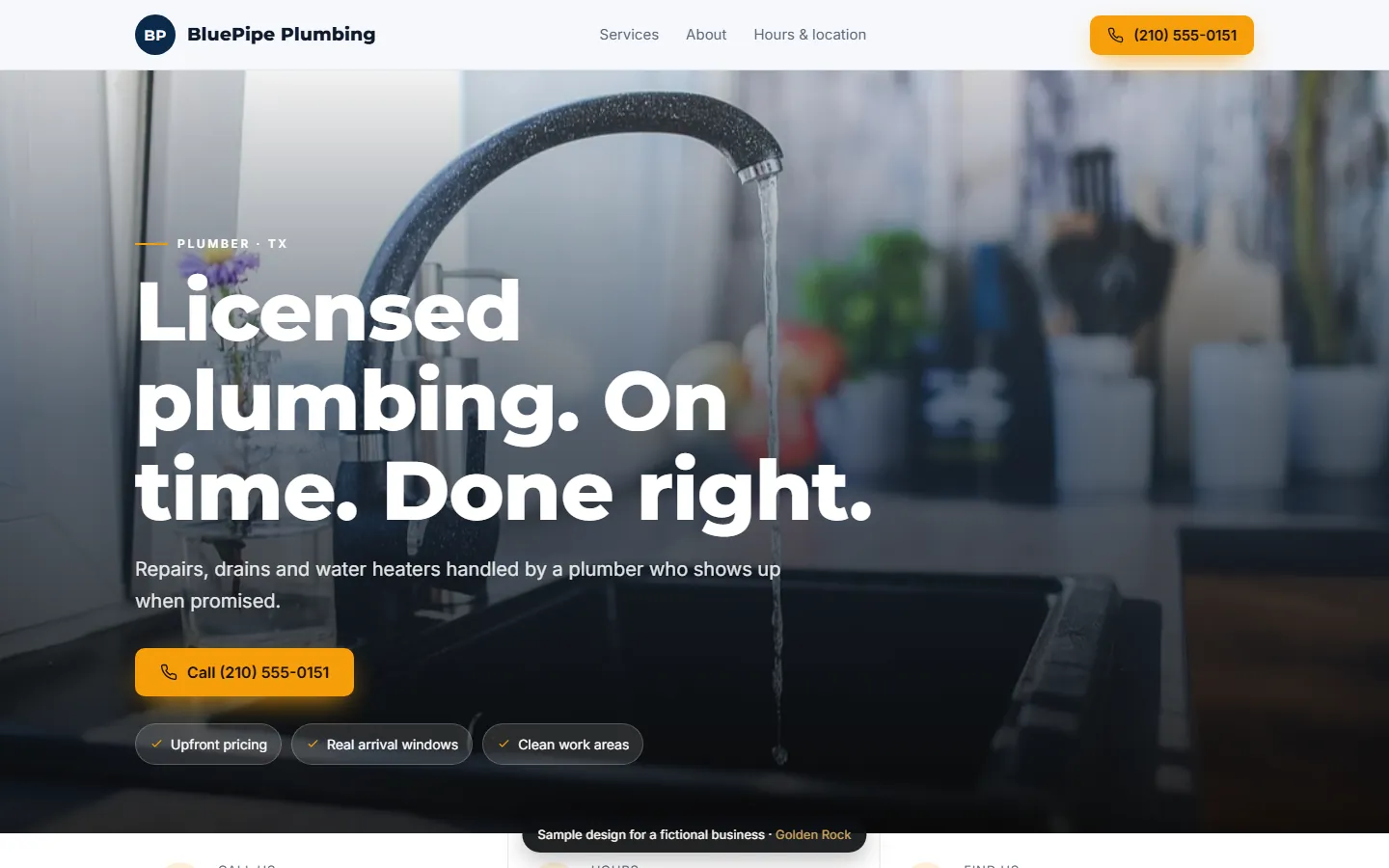 BluePipe Plumbing website design