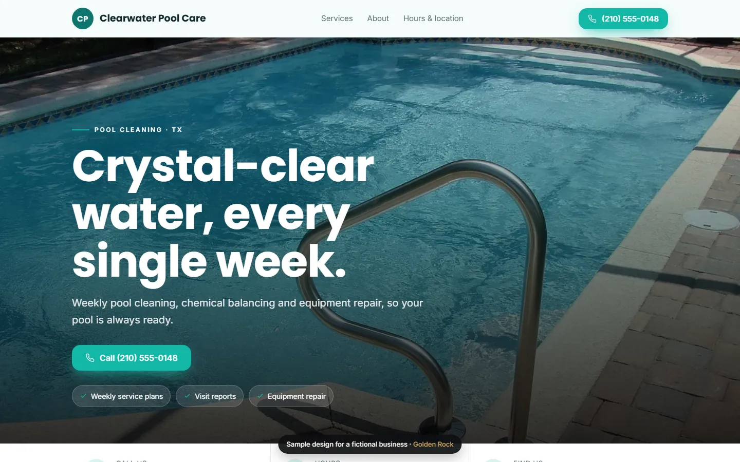 Clearwater Pool Care website design