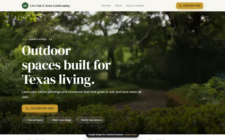 Live Oak & Stone website design