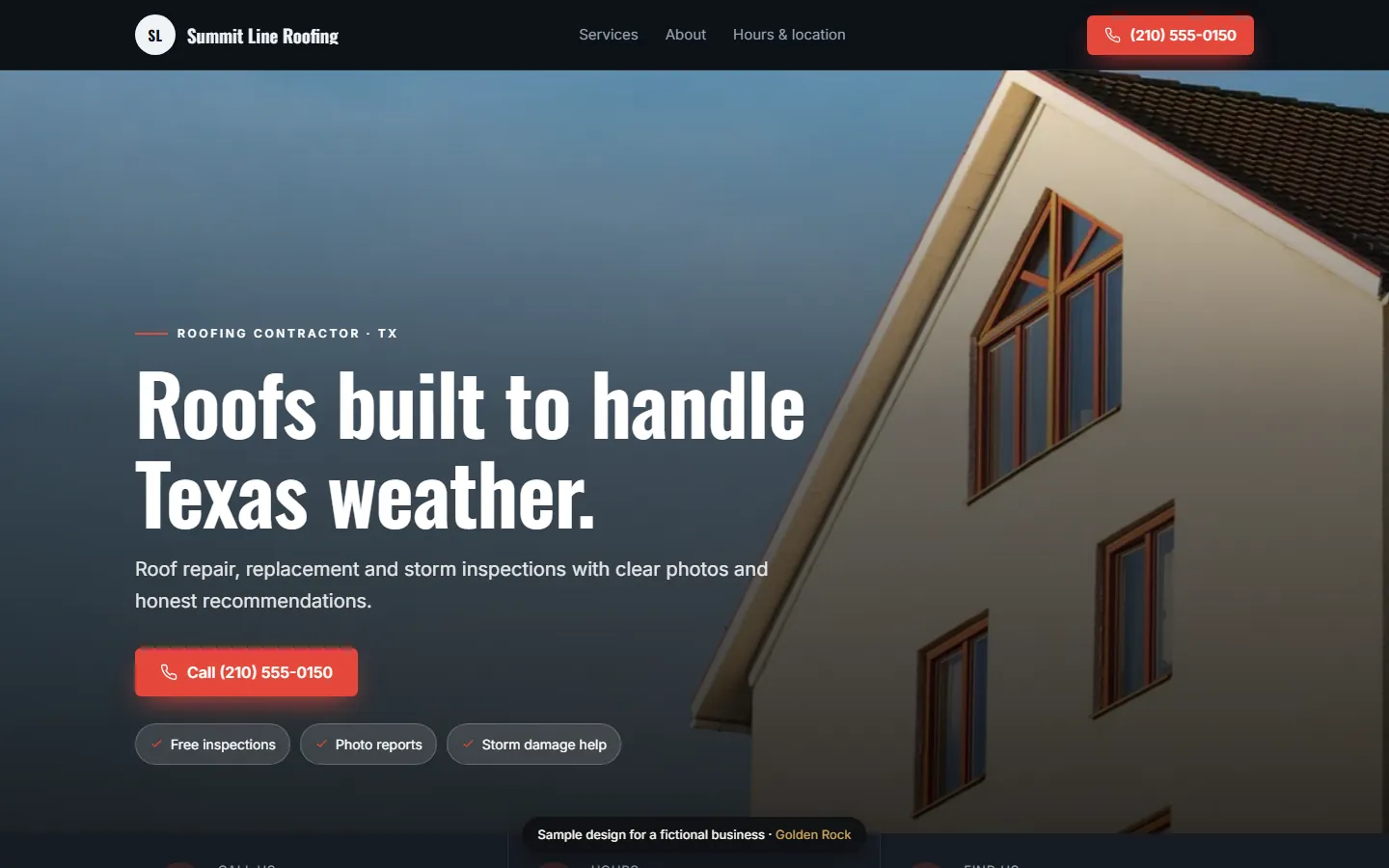 Summit Line Roofing website design