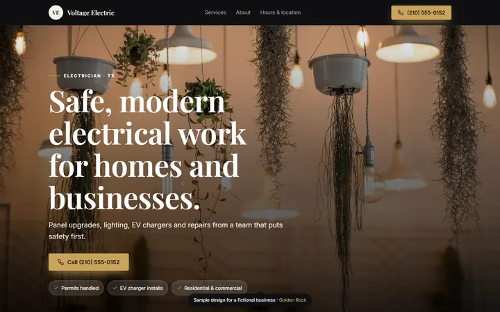 Voltage Electric website design